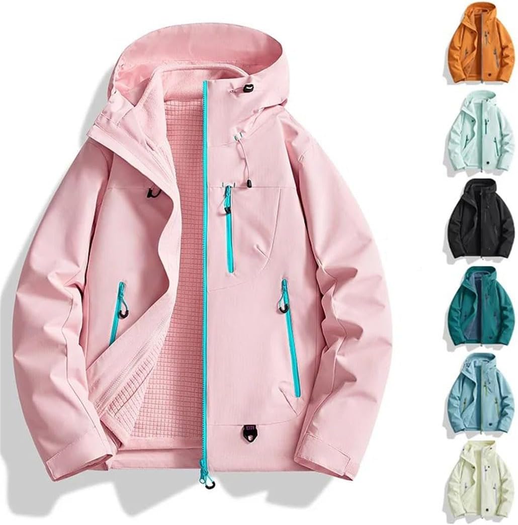 Women's 3-in-1 Waterproof Windproof Hiking Jacket With Detachable Fleece Liner For Trekking Camping And Mountaineering