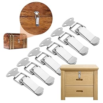 Buy LANMOK 12 Sets Spring Loaded Toggle Latches Stainless Steel Catch Clamp Clips Furniture Hardware Toggle Switch Hasp Clamps For Case Toolbox Drawer Chest Trunk Cabinet Closet Lockers