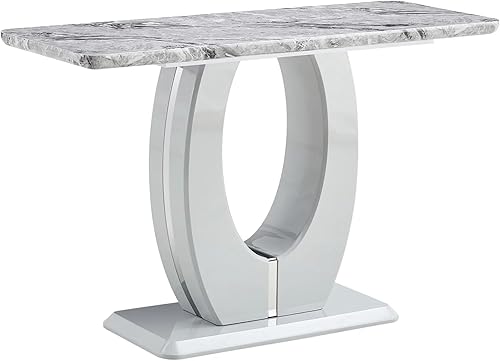 Miniatura 9 de LKTART Mesas modernas de mármol sintético, mesa consola estrecha, mesa de entrada, mesa de bar para sala de estar, vestíbulo, entrada, pasillo,