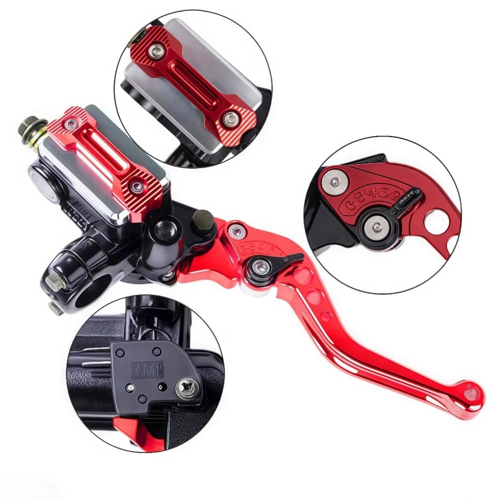 Pompa Cilindro Maestro Freno Pompa Cilindro Maest Maniglia di regolazione della leva della frizione idraulica della pompa freno universale per moto per Yamaha(Blue)