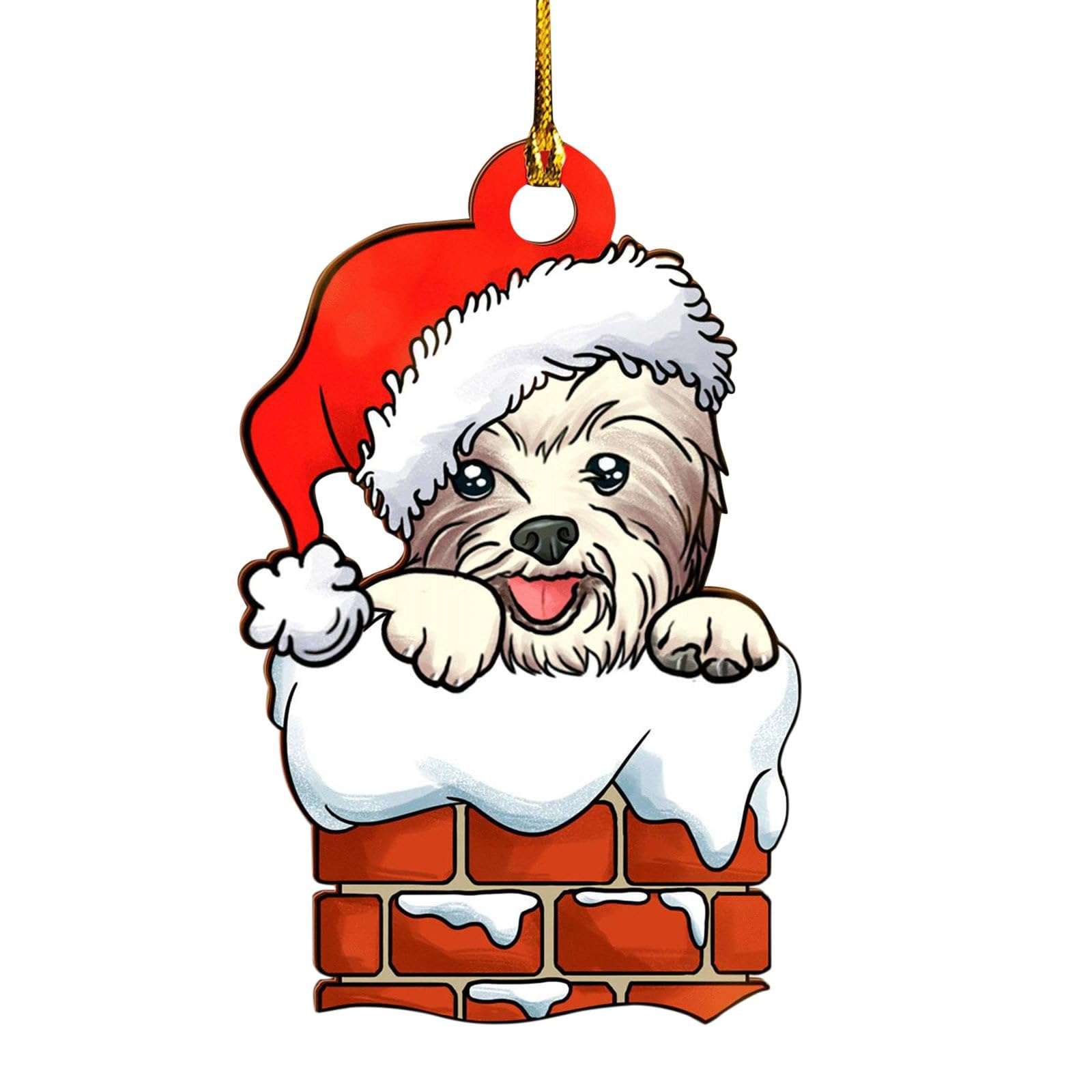 Christmas Dog Ornament Acrylic Christmas Tree Hanging Pendant Sign Statue Decorations 2023 New Year Gift Party Supplies Dog Ornament Personalize