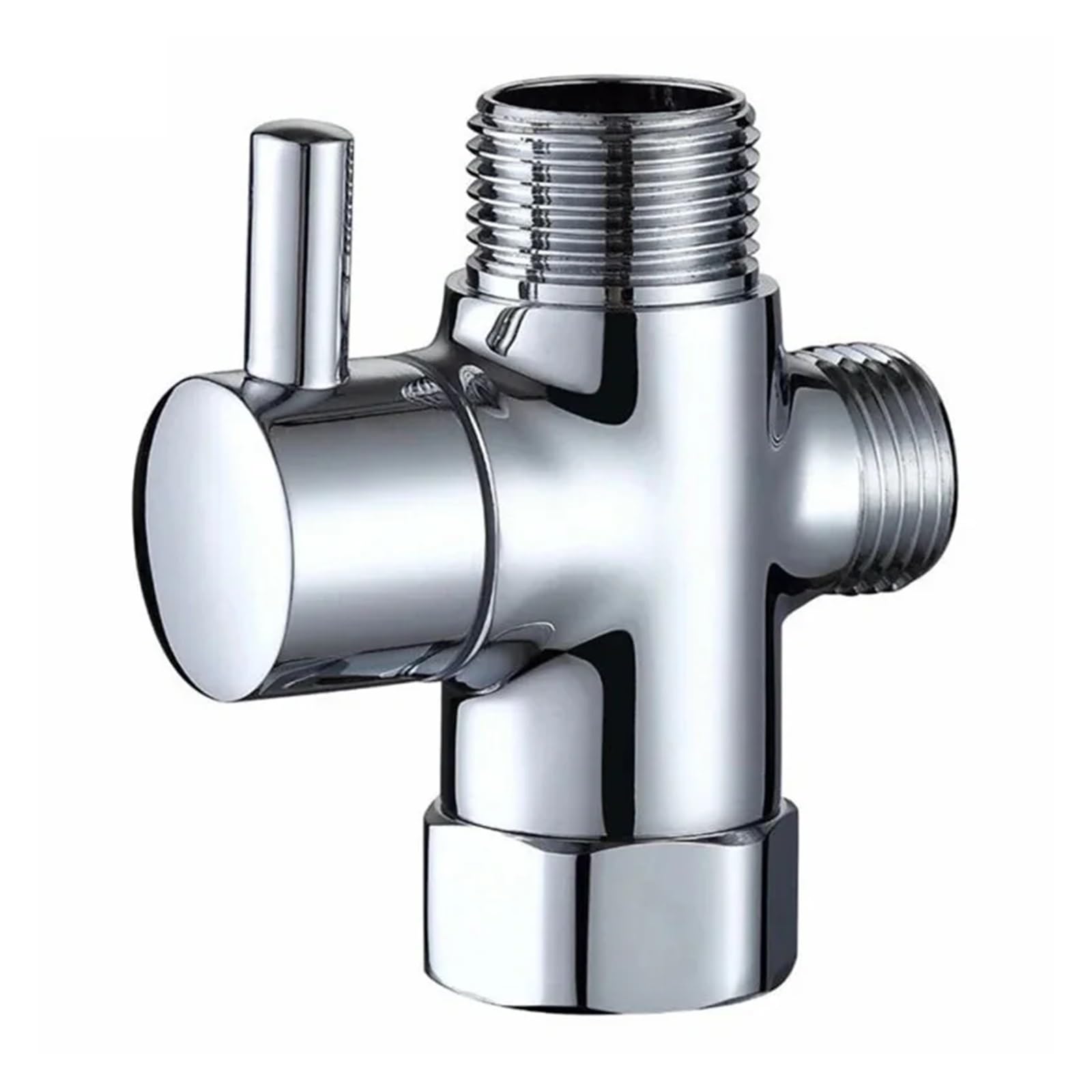 Hose Splitter G1/2in 3Way Diverter Valve T-Adapter Converter Brass Bathroom Shower Faucet Water Splitter for Bathroom