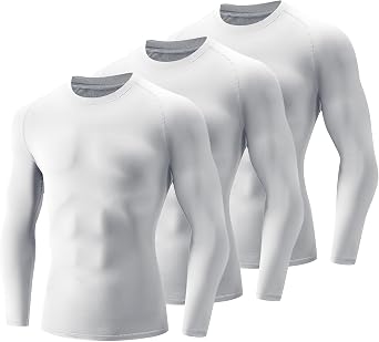 Thermal Compression Shirt Long Sleeve for Men 1,3 or 5 Pack Athletic Base Layer for Basketball Running