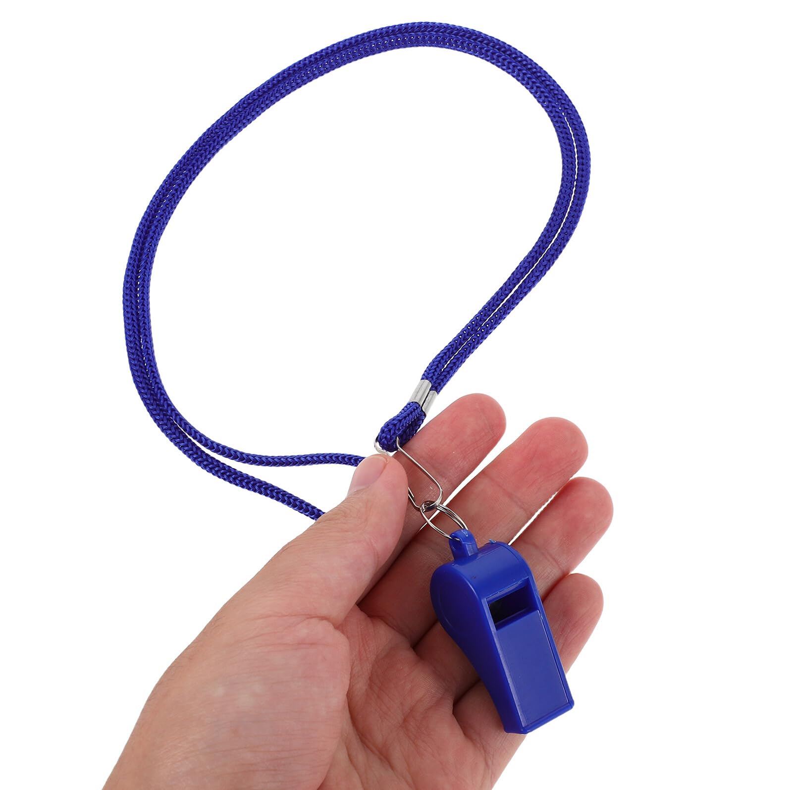 ifundom 36 Pezzi Fischietti Plastica Resistenti con Laccetto Blu Suono Forte per Sicurezza Campeggio Escursionismo Calcio e attività Outdoor