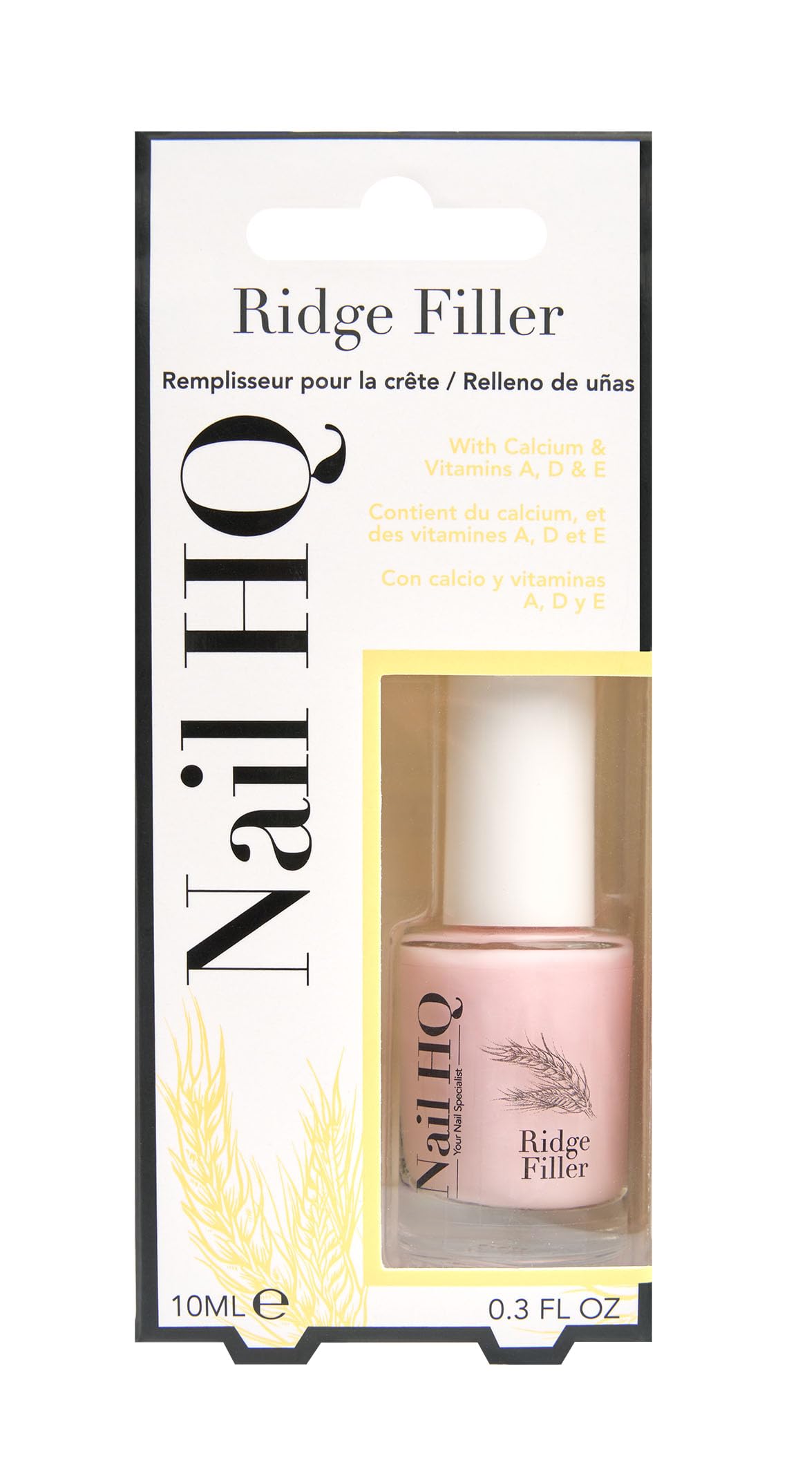 Ridge Filler for Nails 10ml – Vegan & Cruelty-Free Base Coat – Smoothing Nail Treatment with Wheat Germ Oil, Calcium & Jojoba – Strengthens & Restores Ridged Nails