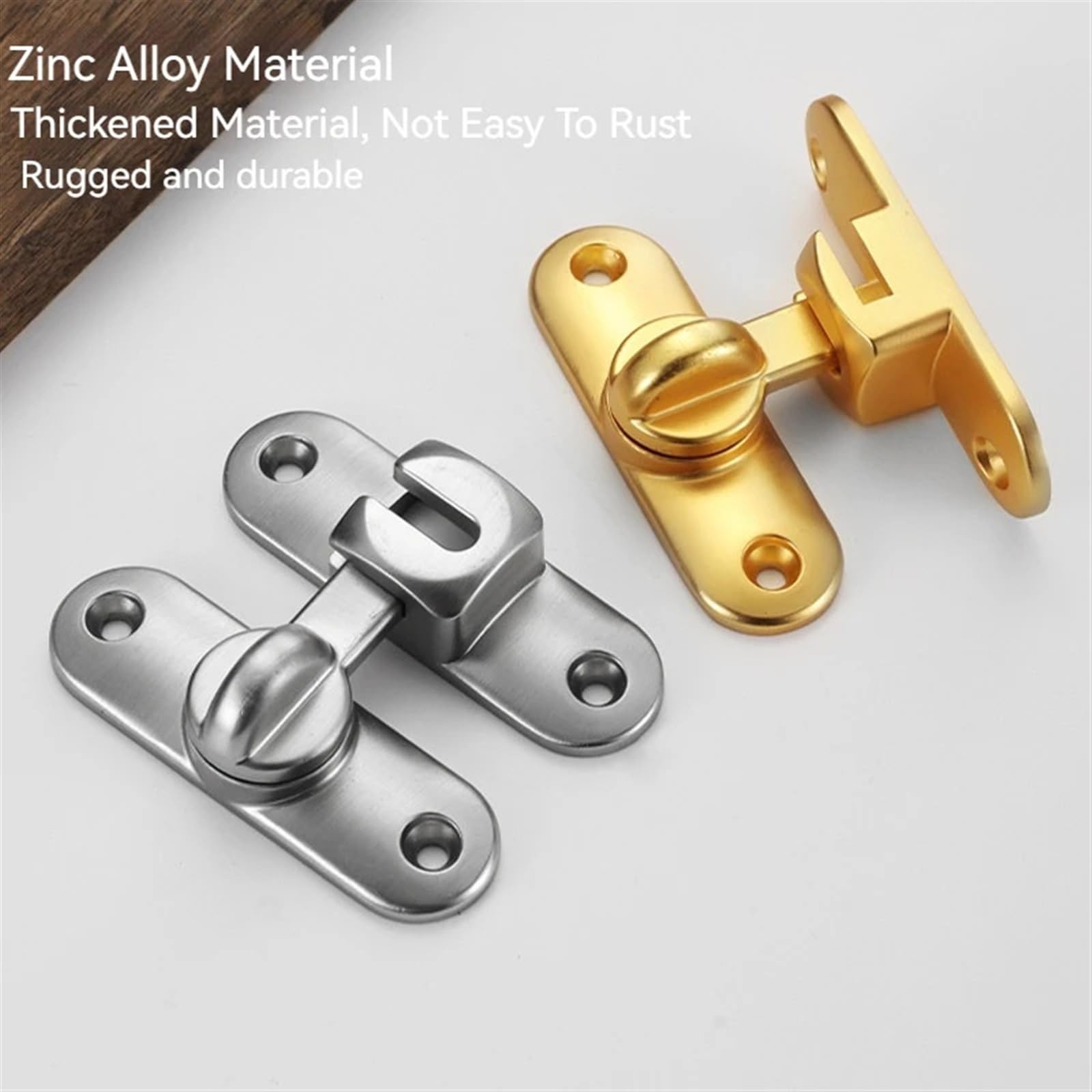 Boulon porte loquet grange alliage zinc coulissant multicolore, 1/2 pièces(Black,2PCS)