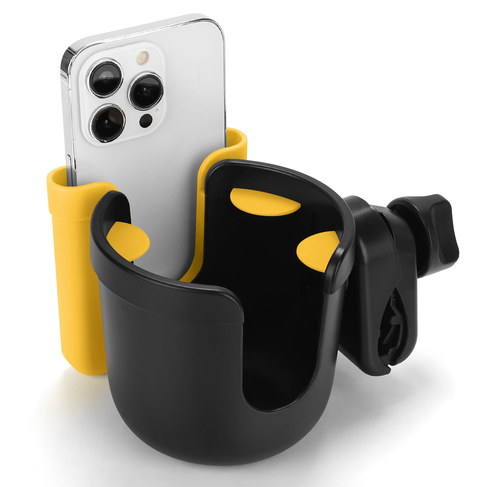 Accmor Wheelchair Cup Holder with Phone Holder, ﻿Universal 360° Rotatable Walker Cup Holder Rollator Scooter Accessory