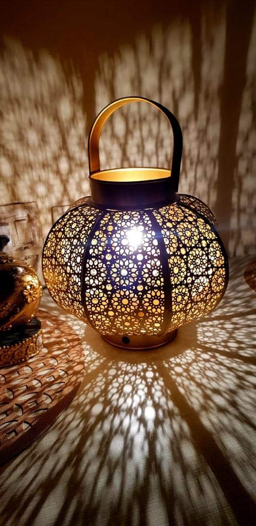 Sphinx handcrafted metallic matki shape aroma diffuser lantern ( with bulb)