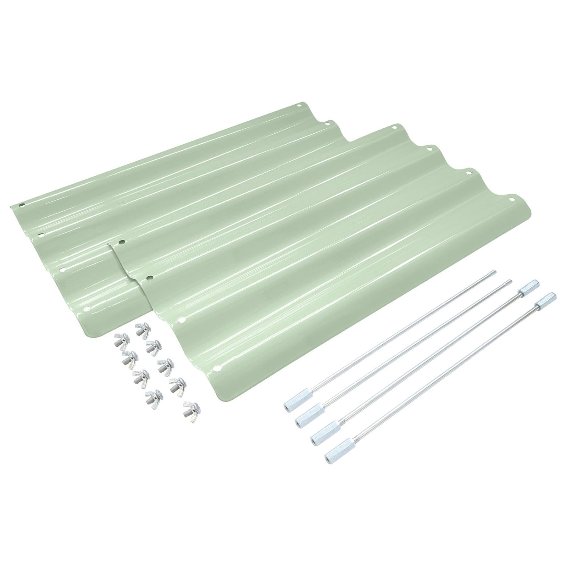 Harbour Housewares Galvanised Steel Raised Garden Bed Extension Set - 50cm - Green - Large Outdoor Vegetable Flower Grow Planter Trough Box