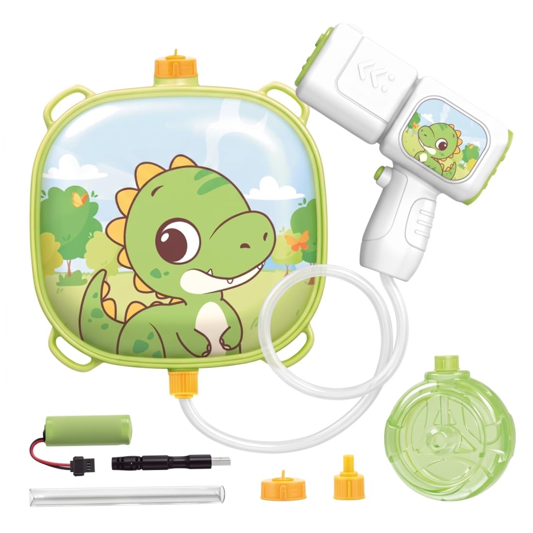 Pistola ad acqua per zaino - Pistola ad acqua automatica di capacità da 1, 8 litri con serbatoio per zaino per il divertimento estivo dei bambini, verde