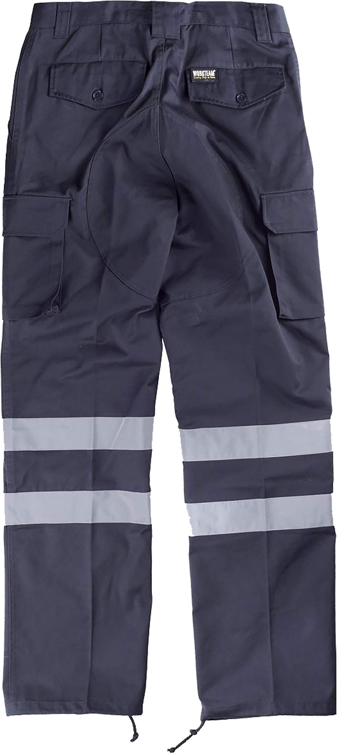 Work Team Pantalón sin elástico con Refuerzos, Multibolsillos y 2 Cintas Reflectantes. Hombre Marino 46