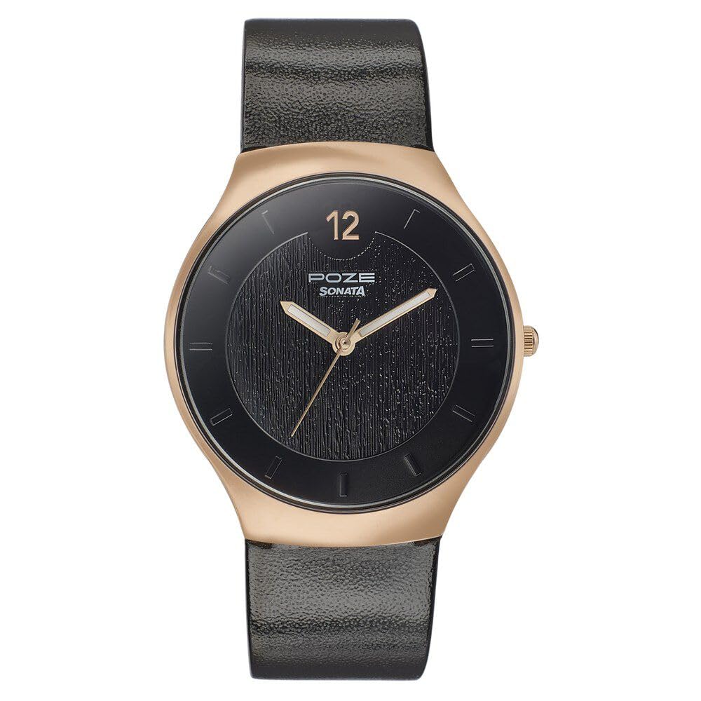 Sonata Poze Quartz Analog Black Dial Leather Strap Watch for Men-SP70003WL01 (B0CT5V72VQ) Amazon Price History, Amazon Price Tracker