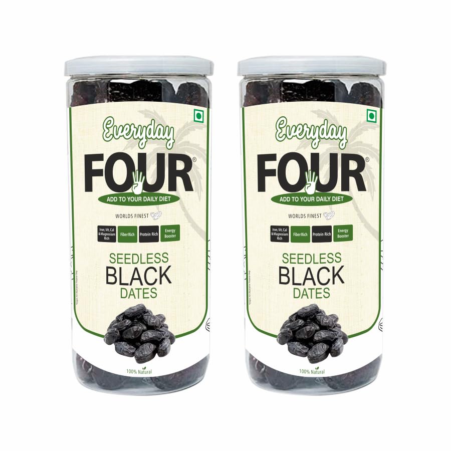 Everyday Four Seedless Black Dates Dry Fruit with Natural Sweetness 800gms Healthy & Nutritious Snack | Rich in Protein & Vitamin Vegan Dates (B0CKQZFY1C) Amazon Price History, Amazon Price Tracker