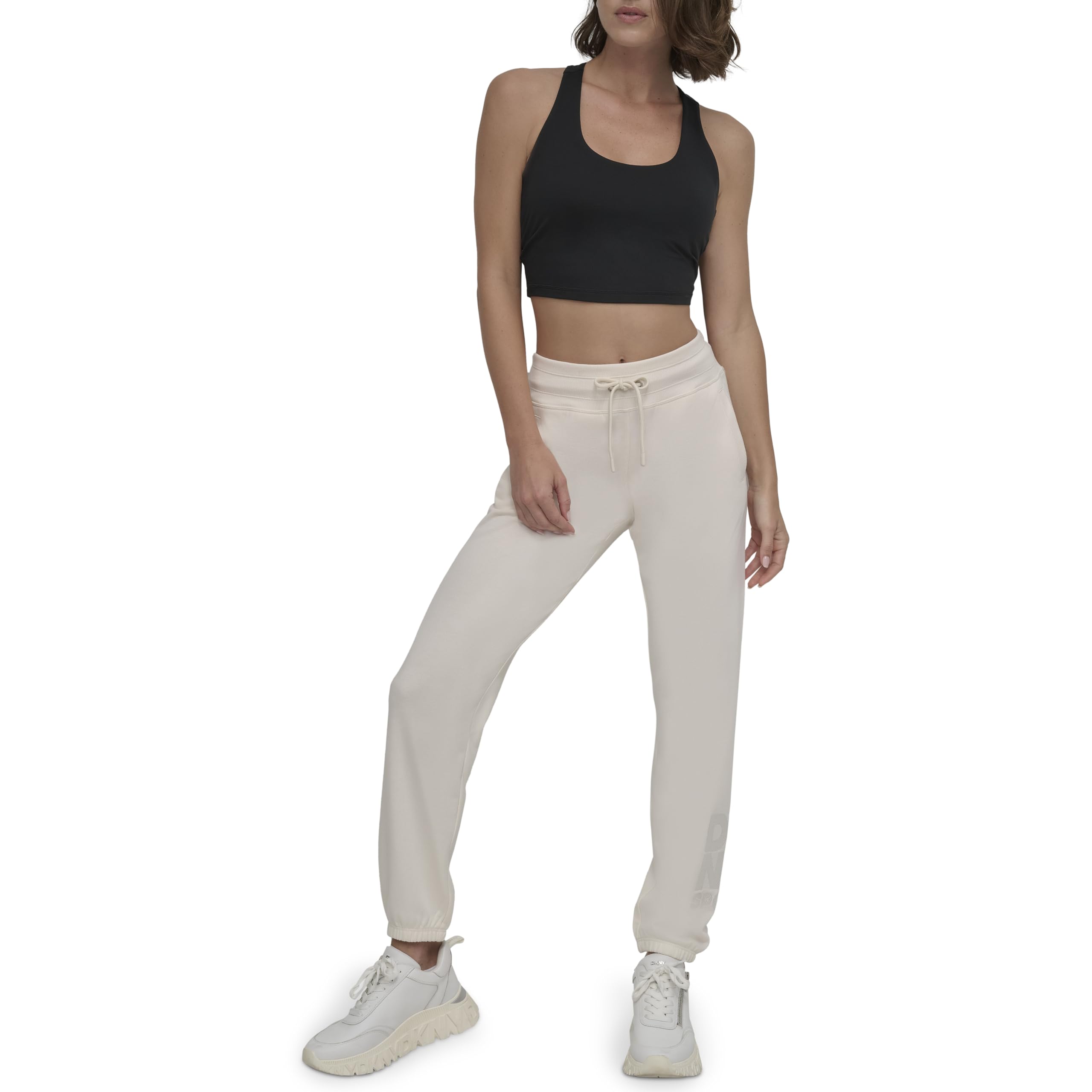 Pantalon de jogging à logo empilé cordon de serrage taille ajustable - 7