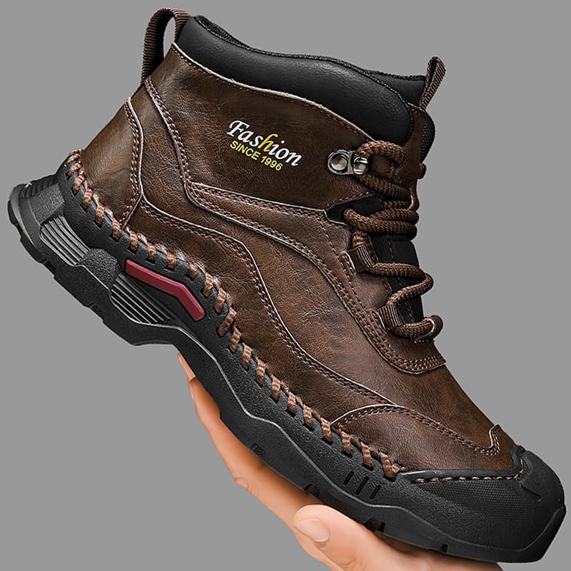 LZDZN Casual Mens Boots For Men Chelsea Shoes Leather High Top Sneakers Men's BlackBrown Brown Black White Size Man Shoe Fashion2