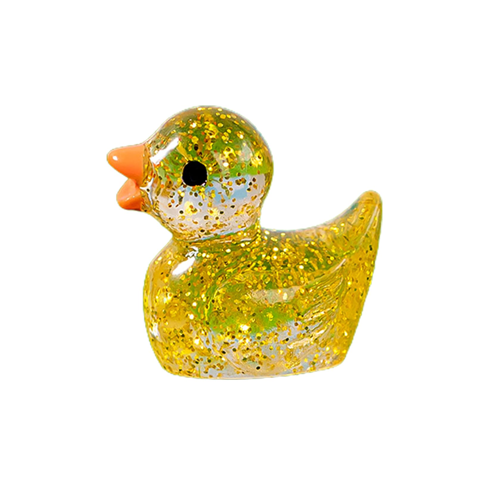 Porceosy Yellow Duck Ornaments For Home Microlandscape Mini Glitter Clear Cute Resin Craft Desktop Colorful Figure Figurine Statue Dollhouse Garden Decoration (1, )