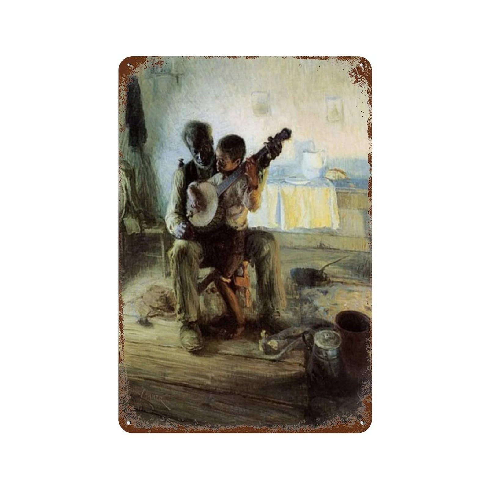 xiaoxiaoshen Henry Ossawa Tanner The Banjo Lesson (2) Wall Decor Art Metal Tin Poster Modern Home Decor Art Home Bar Shop Decorations Vintage Sign 30x20cm