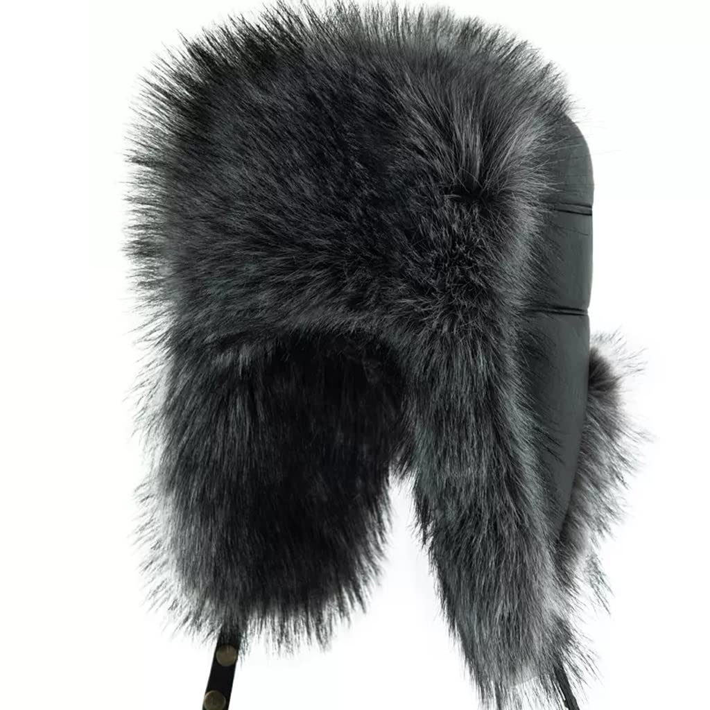Cappello da Uomo di Mezza età e Anziano, Cappello da lei Feng in Velluto in Inverno per Tenere al Caldo, Antivento e Spesso (Nero Taglia Unica)