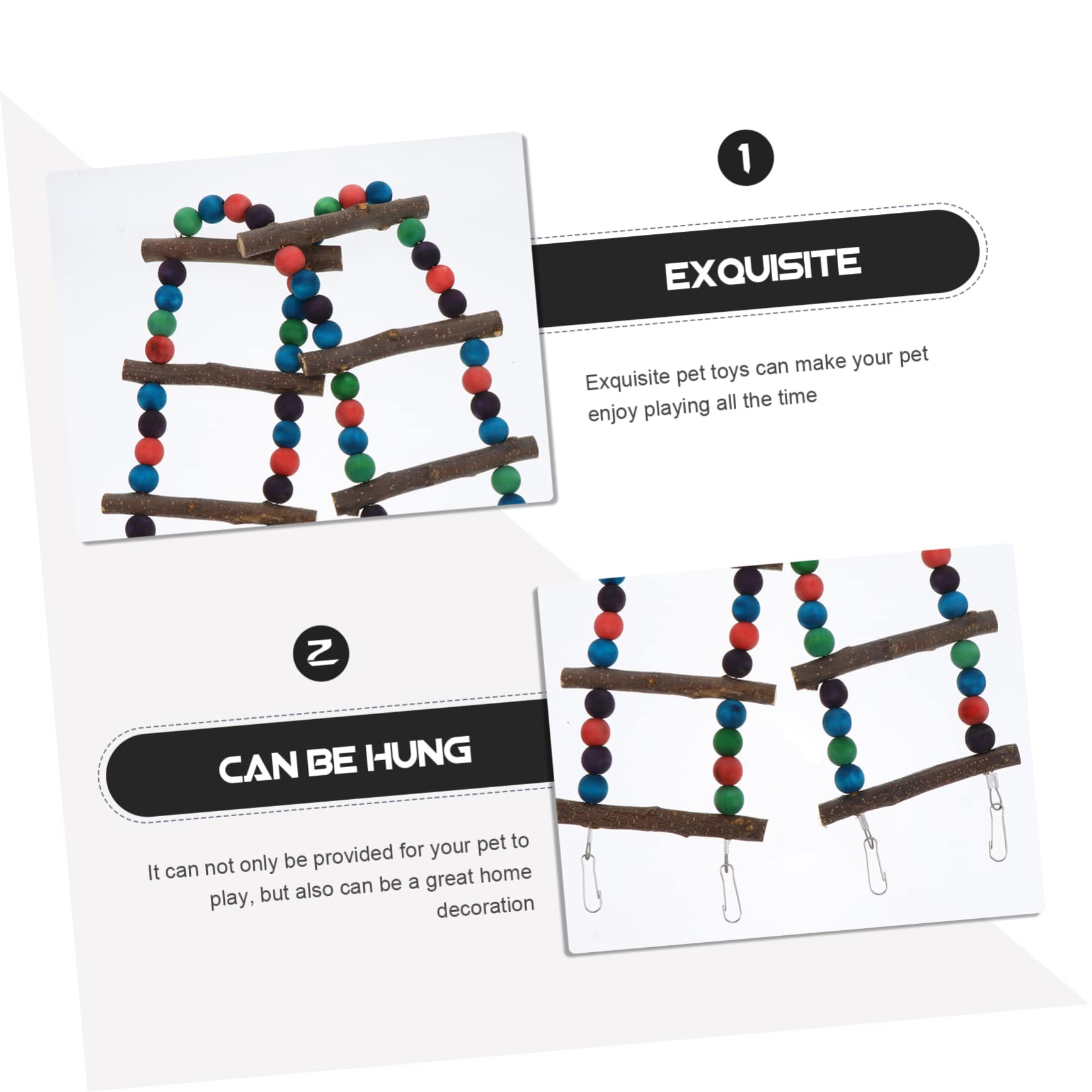 VANZACK 2stücke Kletterspielzeug Buntes Nibbling Spielzeug Für Haustiervögel Lange Kletterleiter Und Kauwerkzeug Für Wellensittiche Nymphensittiche Und Ähnliche Vögel