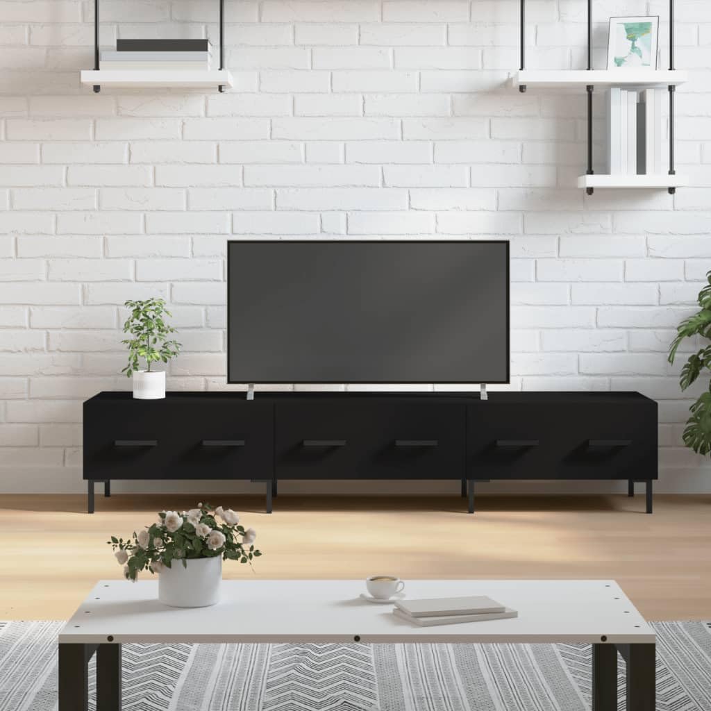 vidaXL Mobile Porta TV Nero 150x36x30 cm in Legno Multistrato
