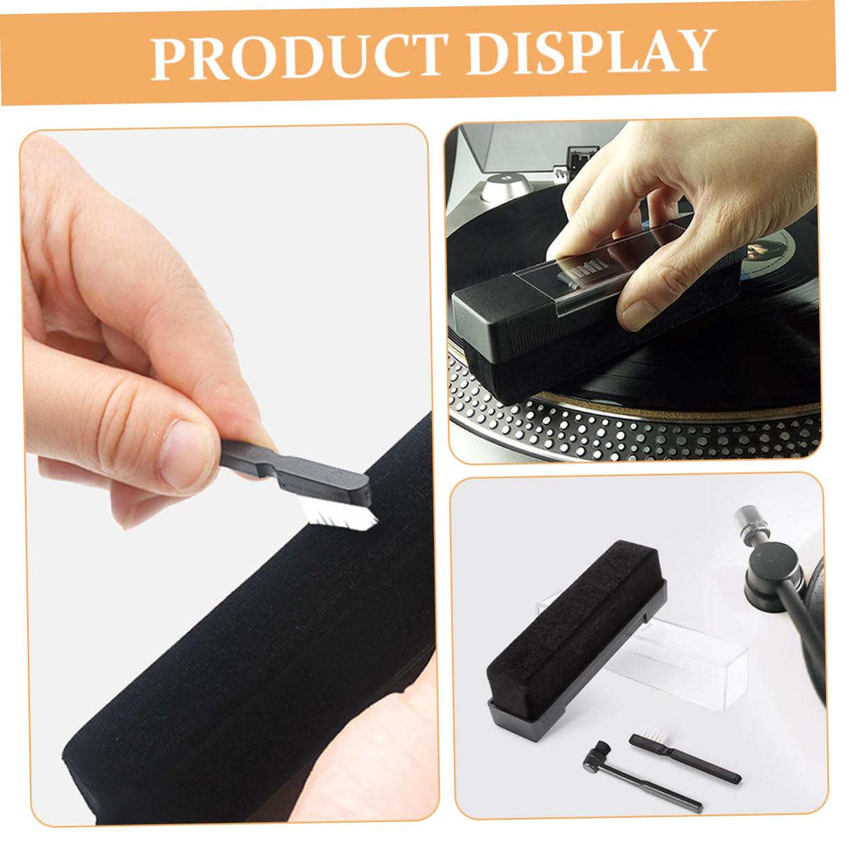 Kit de Limpieza para Vinilos y Tocadiscos Cepillo Antiestático y Paño de Terciopelo Portátil para Limpieza Completa en Casa o Viaje