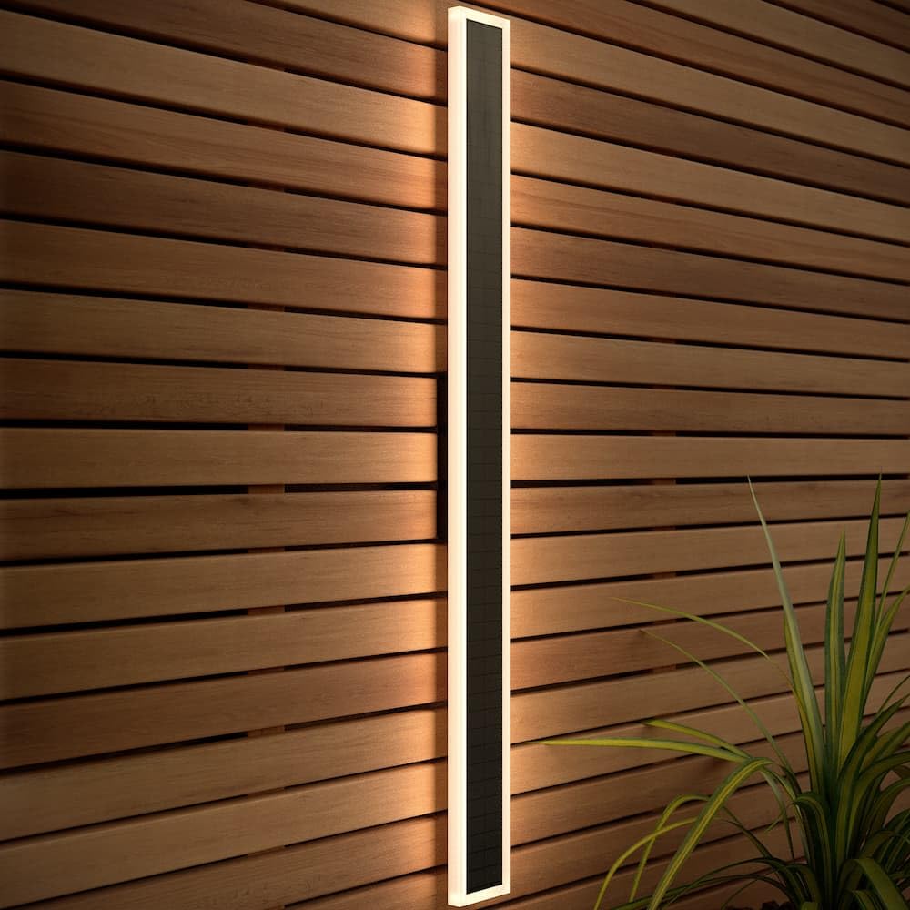 SolarCentre® Halo Rectangle Outdoor USB Solar Wall Light White and Warm White (80cm)