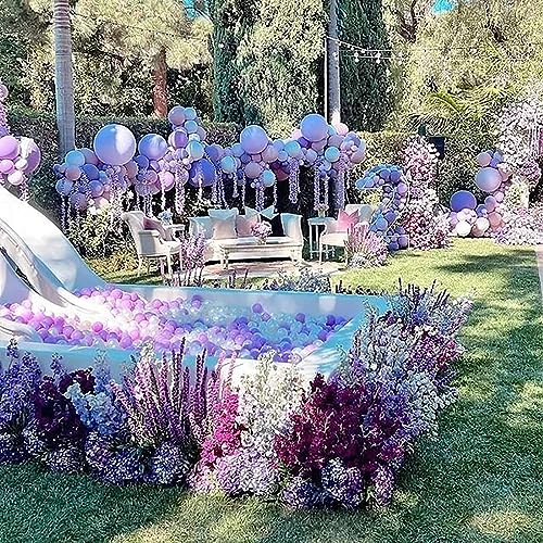 Image of KALOR 10 Inch Light Purple Balloons, 100 Pcs Latex Helium Balloons for Kid's Birthday Party Baby Shower Wedding Graduation Graduation Party Decorations