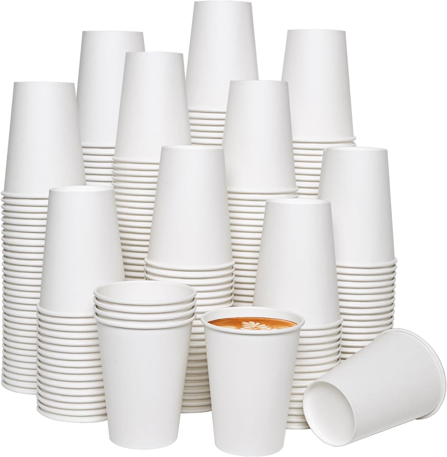 JOLLY CHEF 1000 Pack Disposable Paper Coffee Cups 12 oz Hot Beverage Cups for Party, Office, Home, Travel and More 12 oz-1000