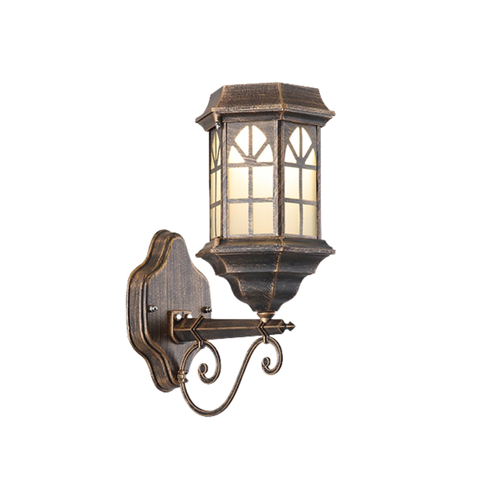 OZBMA Solar Outdoor Wall Lantern, Exterior Coach Light, Black Aluminum with Frosted Glass, Waterproof Porch Lamp for Villa, Garden, Porch, Facade, Entryway, Front Gate Cottage