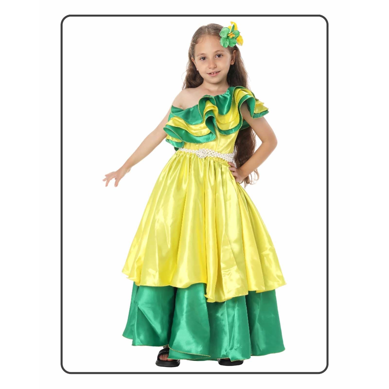 Generico Costume da spettacolo etnico brasiliano per bambine per feste di Halloween e