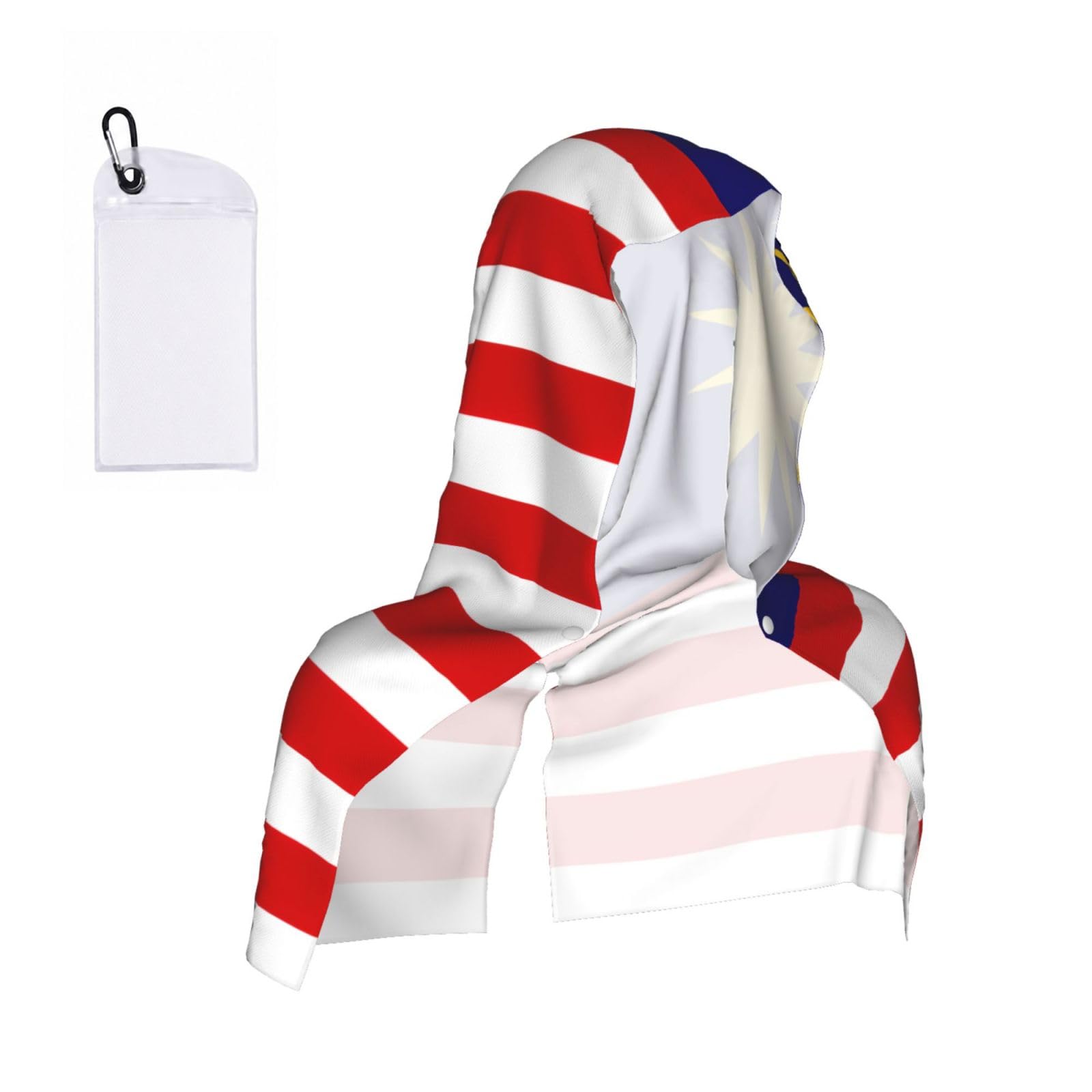 DUWAA Malaysia Flag Print Cooling Hooded Sports Towel, 30×60cm Quick Drying Summer Cool Head Wrap For Neck And Face