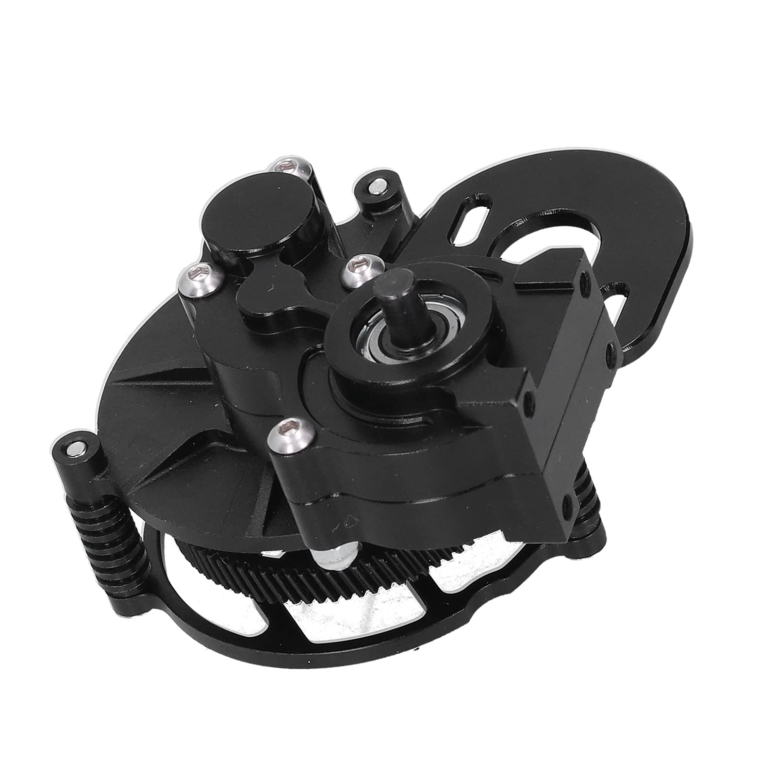 Changor Caja de Cambios RC Caja de Transmisión de Metal Duradera con Engranaje para Coches SCX10 90046 90047 90016 90021 1/10 RC (Negra)