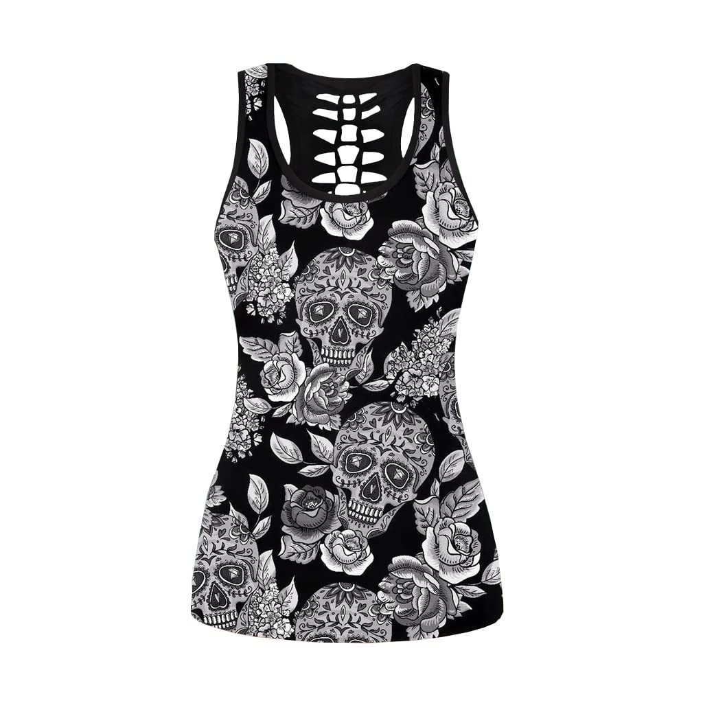 Lot de 2 sweats décontractés pour femme - Motif tête de mort - Pour le yoga et le jogging
