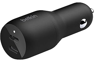 Belkin 15W USB Type-C Car Charger with USB-A Port