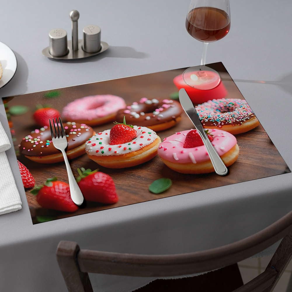 Sets de table en forme de beignets pour un brunch de printemps en famille