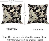 Vista 5 de EKOBLA Funda de almohada con diseño de flores, plantas tropicales, hibisco tribal, estampado bohemio, vintage, acogedora, cuadrada, para hombres