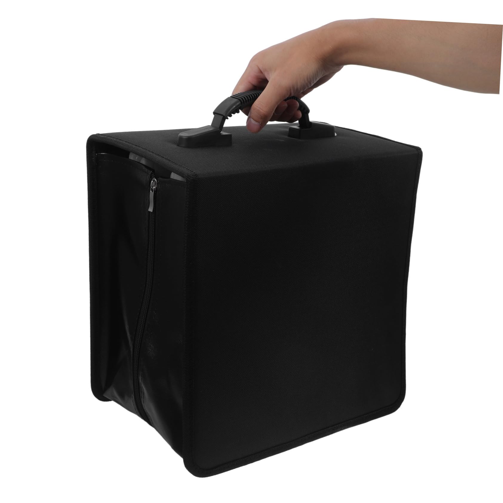 Ciieeo Portaoggetti Per Cd e Dvd in Pelle Pu Organizer Grande Capacità Fino Dischi Con Maniglia Portatile Custodia Per Archiviazione e Protezione Da Graffi Nera Per Auto Casa Ufficio e Vi