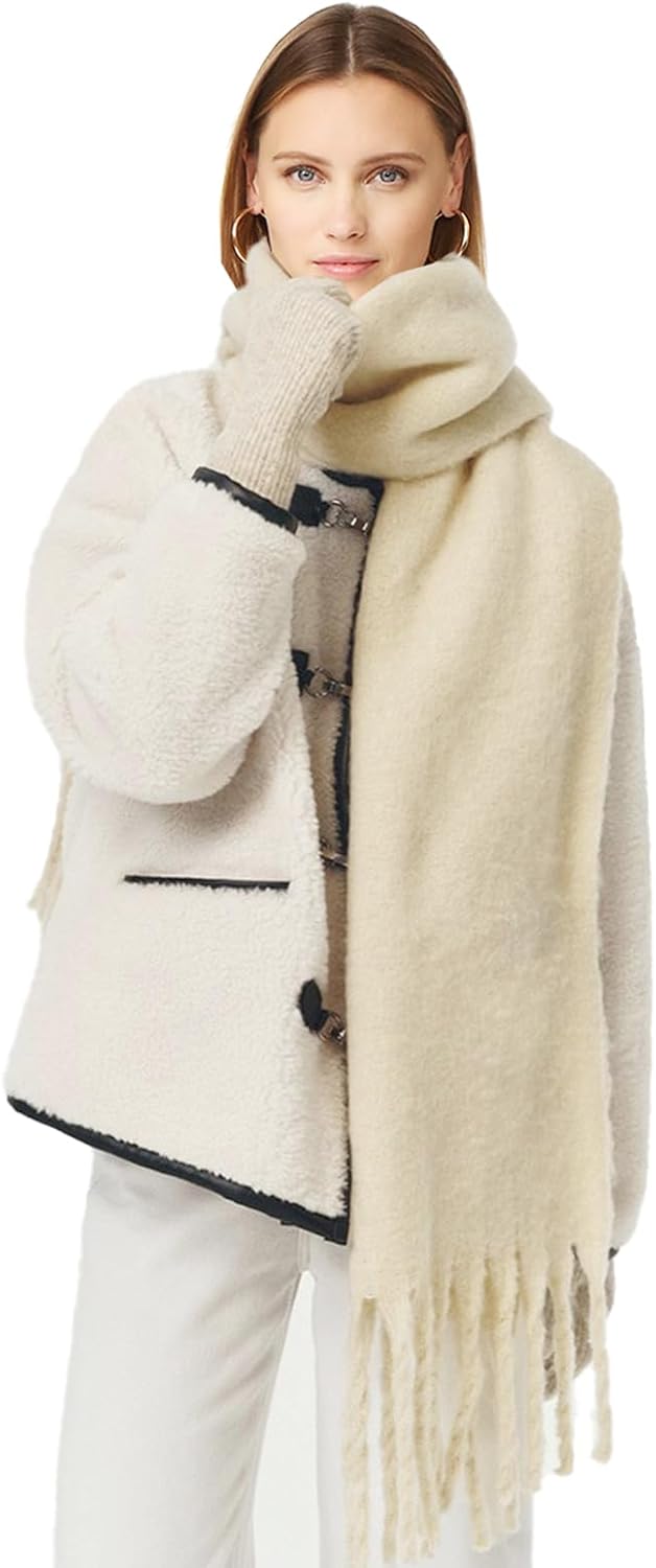 Large Scarf Colorful CashmereThick Tassel Scarf for Women Fall Winter Warm Big Shawl Blanket Scarves & Wraps Gifts