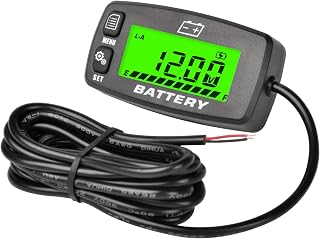 Runleader DC 12V to 48V LCD Battery Capacity Indicator,Voltage Gauge Meter,Charge and Discharge Monitor,Suitable for Battery Lead Acid LiFePO4 Gel AGM,Works on Golf Cart Forklift RV Motorhome.