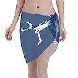 Women Beach Wrap Sarong South Carolina Flag Bikini Cover Ups Chiffon Swimwear Skirts