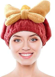 Axleton Super Absorbent Hair Towel Wrap for Wet Hair, Fast Drying Microfiber Hair Drying Towel Cap with Bow-Knot, Microfib... Price In India