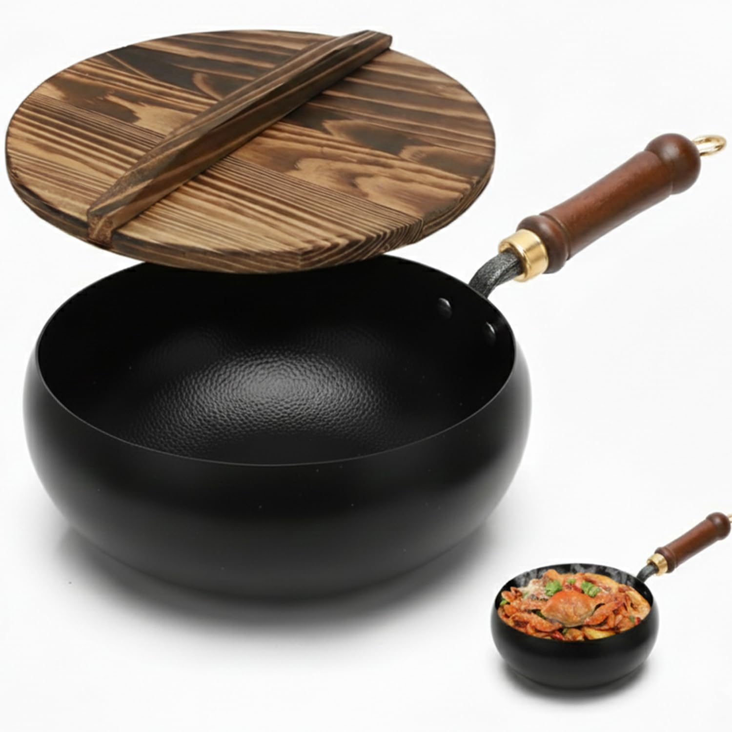 Poêle en fer forgé main traditionnelle de 28 cm au design japonais