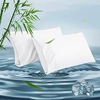 Vista 10 de Fundas de almohada estándar, fundas de almohada de viscosa refrescante de bambú con cierre de sobre, suave que absorbe la humedad para personas que