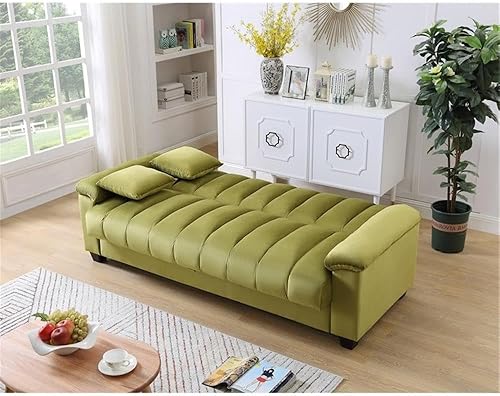 Miniatura 6 de Sofá cama convertible de terciopelo de 82.7 pulgadas con almacenamiento para sala de estar y dormitorio, color verde