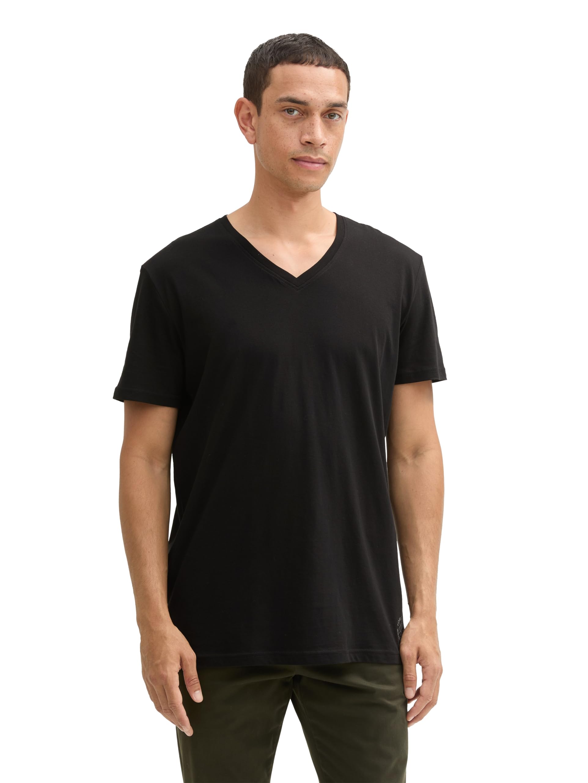 Tom Tailor Mężczyźni Basic T-Shirt, 29999 - Czarny, 3XL