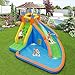 OLAKIDS Inflatable Water Slide, Kids Bounce House with Slide Climbing Wall Splash Pool, Outdoor Jumping Castle Inflatable Obstacle Course for Backyard with Carrying Bag Repairing Kit Stakes