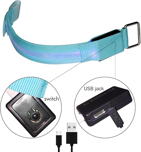 Miniatura 3 de Fashion&cool Banda LED de palmada, pulsera deportiva con luz recargable por USB, pulseras ajustables que brillan en la oscuridad para hombres y