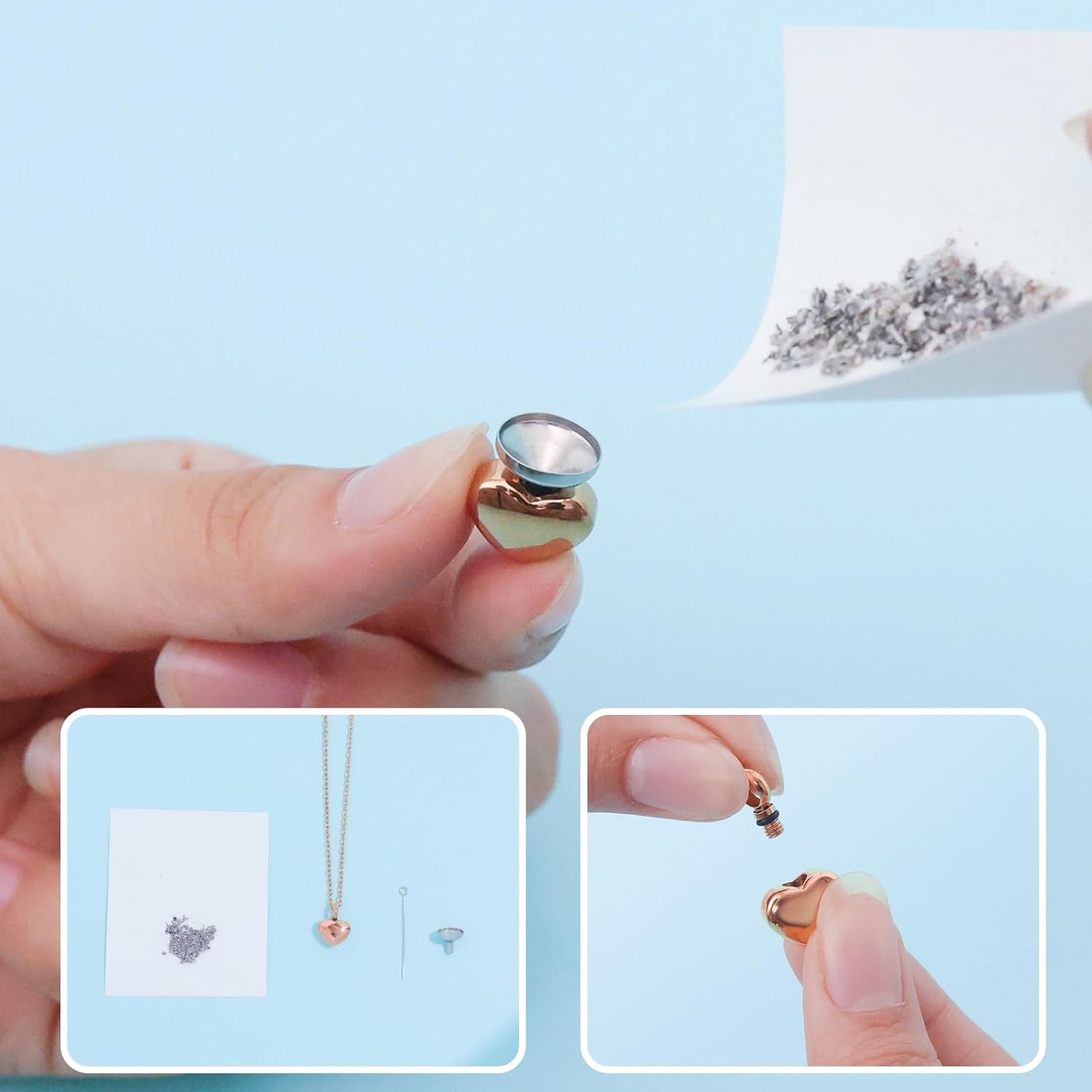 Mini Heart Cremation Urn Necklace for Ashes for Women Men Cremation Locket Jewelry with Keepsake Urn Memorial Ash Jewelry - Image 6