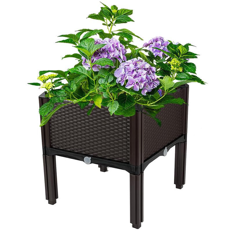 Planter for Outdoor Plants with Legs Raised Garden Bed Planter Box Elevated Garden Boxes Plant pots Perfect for Garden Patio Balcony Deck to Planting Flowers Vegetables Tomato and Herbs