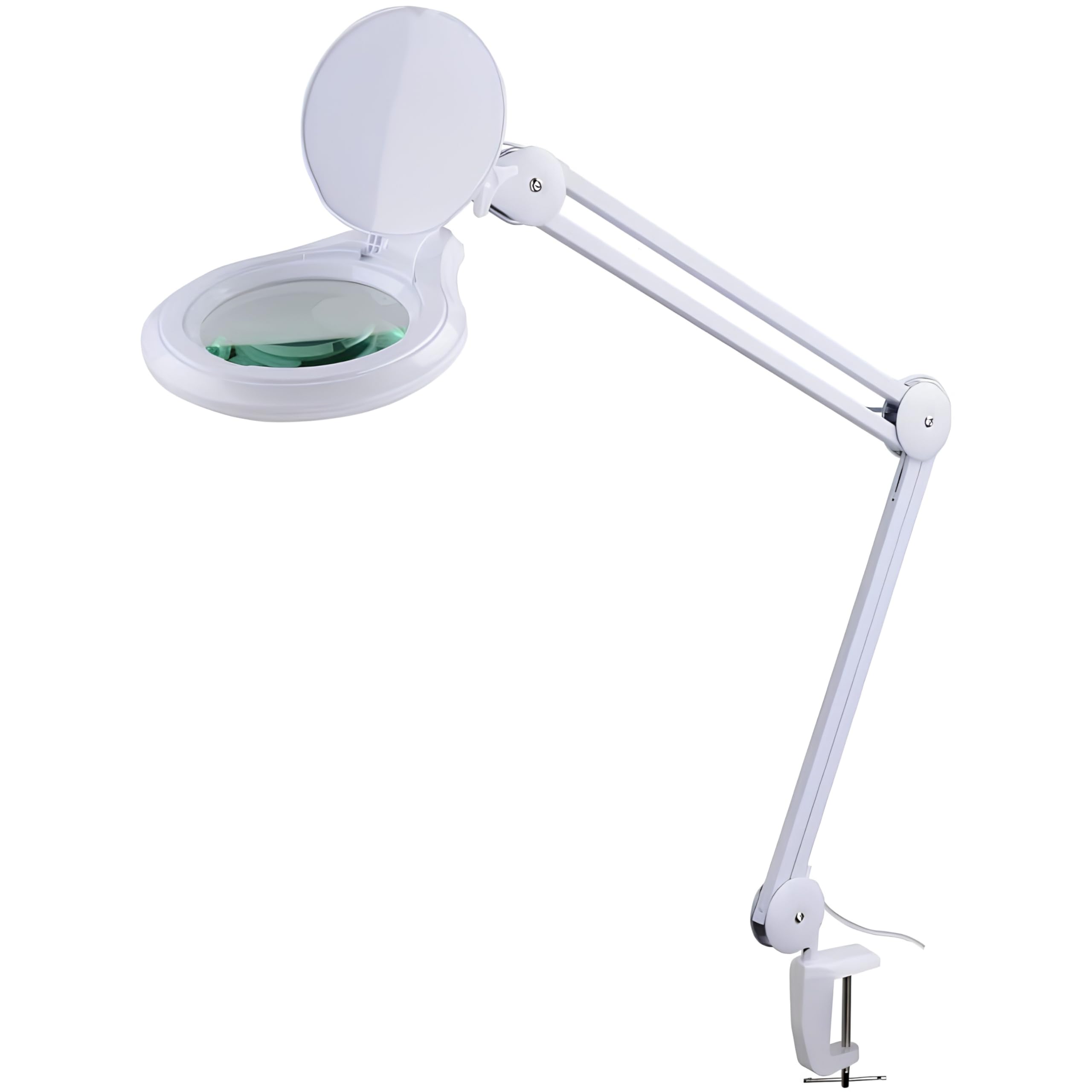 SEMPLIX LED Lupen-Tischleuchte, 3D, Weiß | Linse 127 mm